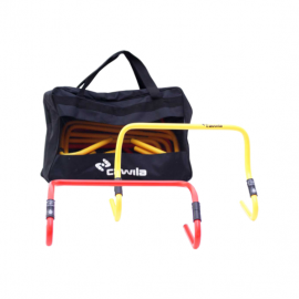 Cawila Flex Hurdles & Bag Set of 10 Yellow Red Height: 15-32 cm